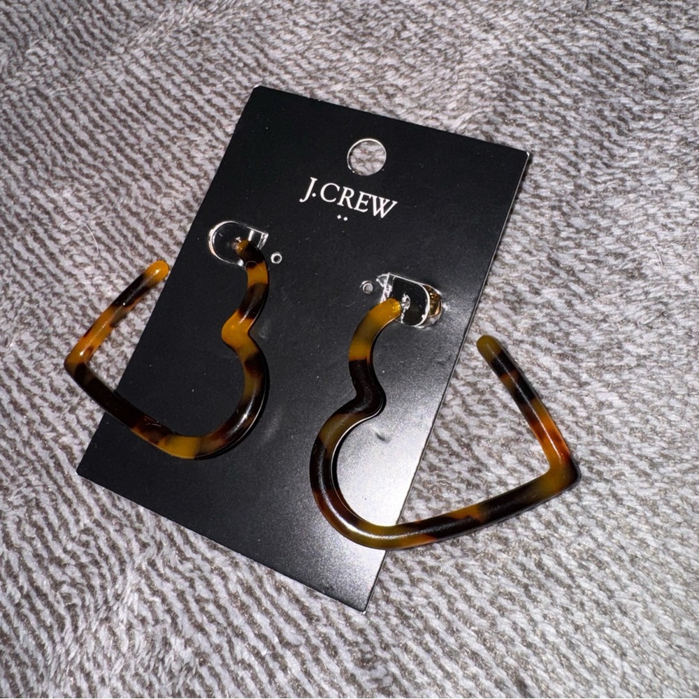 J. Crew Earrings Leopard Heart Design NWT